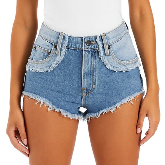 Carmar Los Angeles Reworked Denim Shorts in Light Wash – Size 25 - Picture 1 of 6